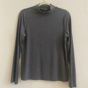 Banana Republic Dark Gray Mock Neck Long‎ Sleeve Sweater Women's Large